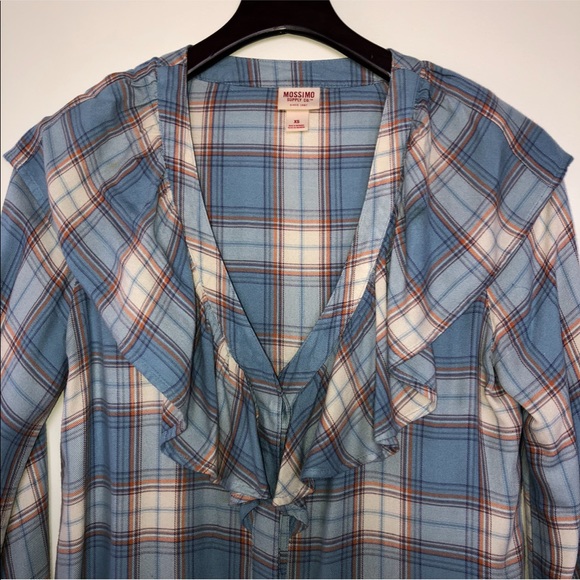 Mossimo Supply Co Ruffle Flannel Shirt XS - Picture 2 of 5